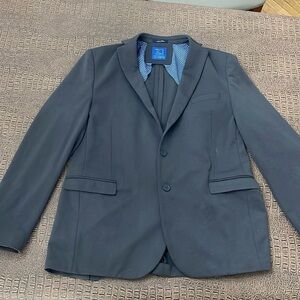T.O Collection Boys Stretch Blazer Charcoal Gray Size 20 Husky Dress  Formal